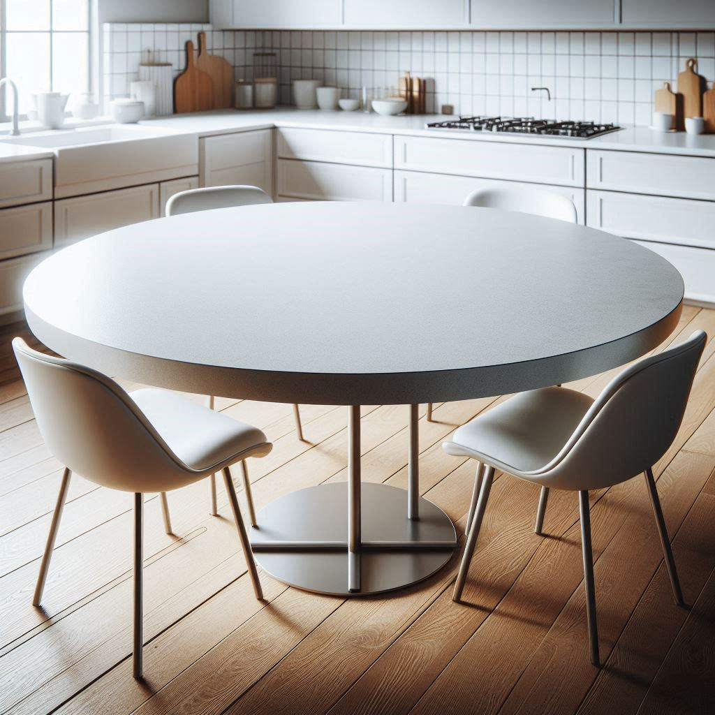 mesa de cocina de madera blanca