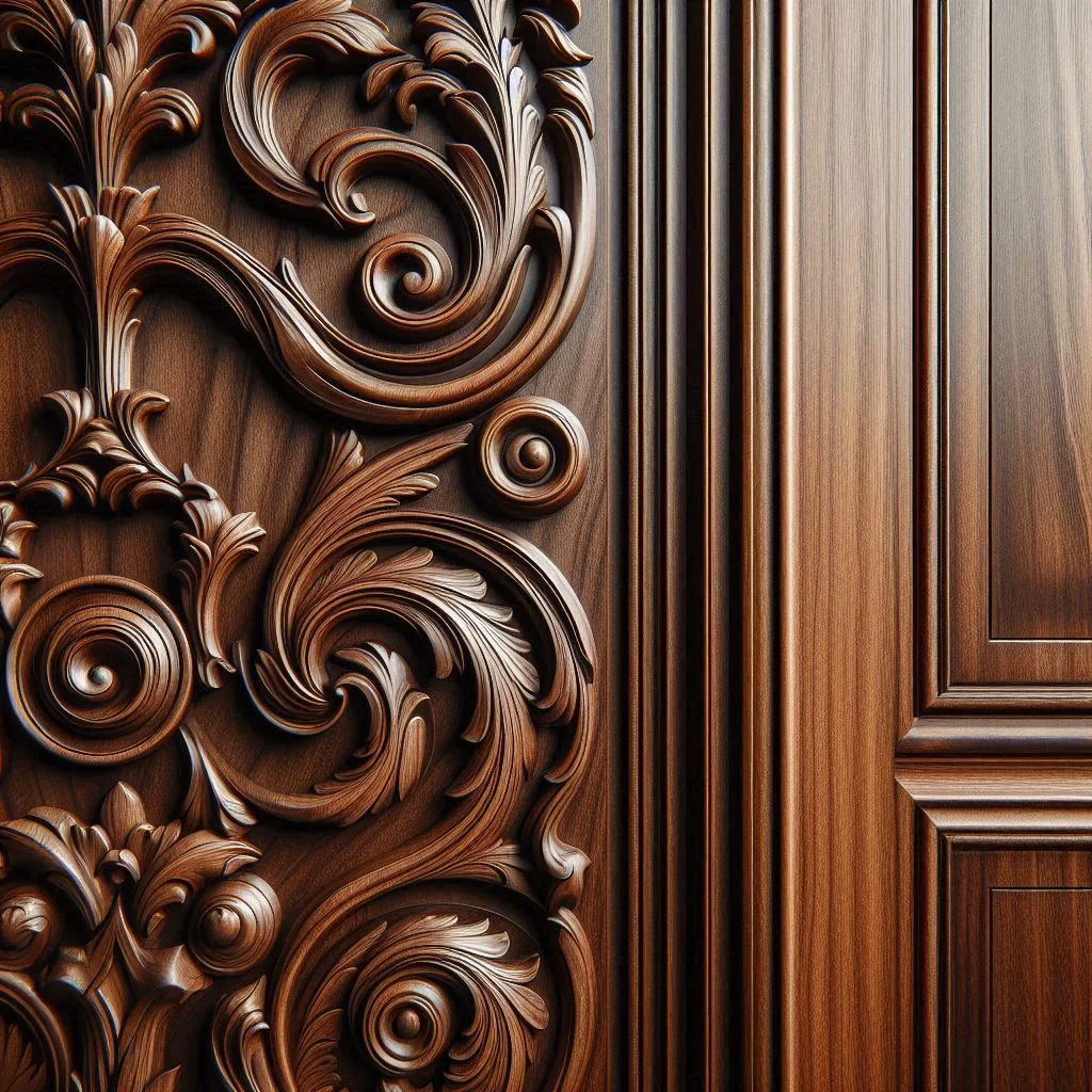 puerta de madera de nogal