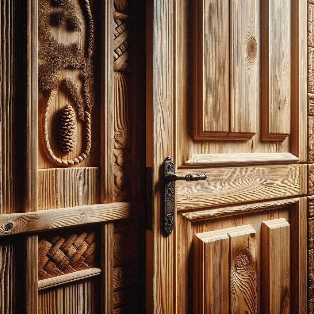 puerta de madera de pino